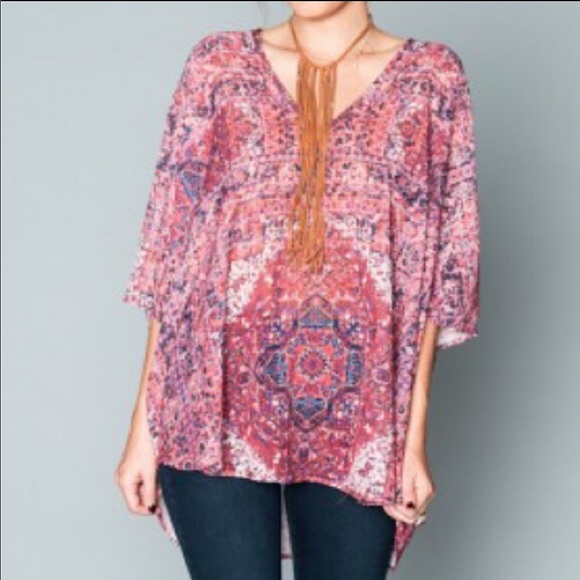 ❤️ Show Me Your Mumu Boho Top ❤️ Tunic Shook - Picture 6 of 6